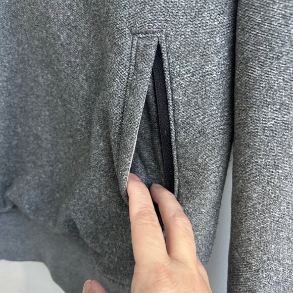 J Crew Sweater Men's Gray Long Sleeve 1/2 zip Pullover Medium Pockets Outdoors - Picture 8 of 9